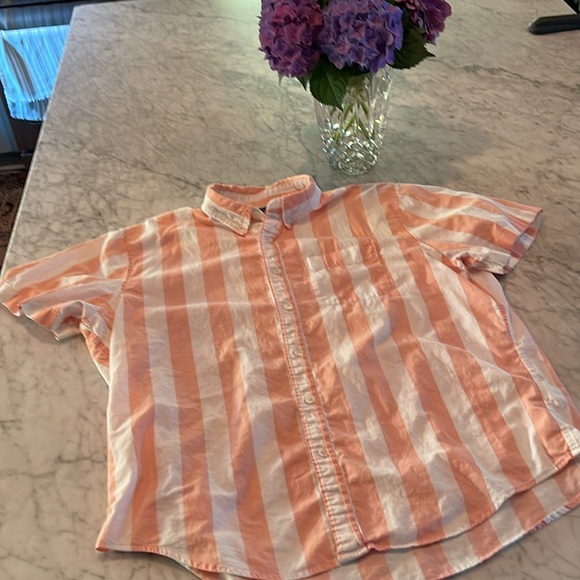 Striped short sleeve button down shirt. Abercrombie & Fitch Men’s XXL. - Picture 3 of 9